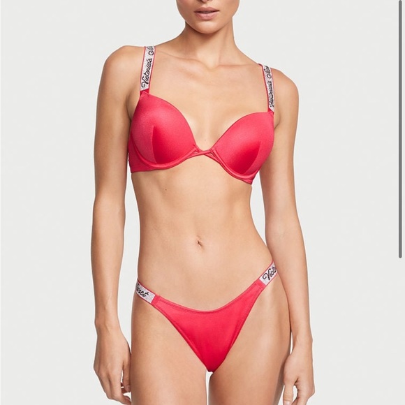 2 PC Victoria's Secret Swim
Shine Strap Brazilian Bikini Bottom & Bombshell top - Picture 1 of 8